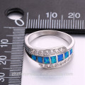 Elegante seção design zircão gemstone 925 anel de prata esterlina para as mulheres